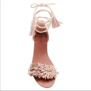 Mossimo Lace Up Fringe Sandals Size 8.5